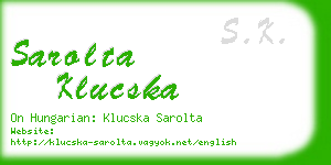 sarolta klucska business card
